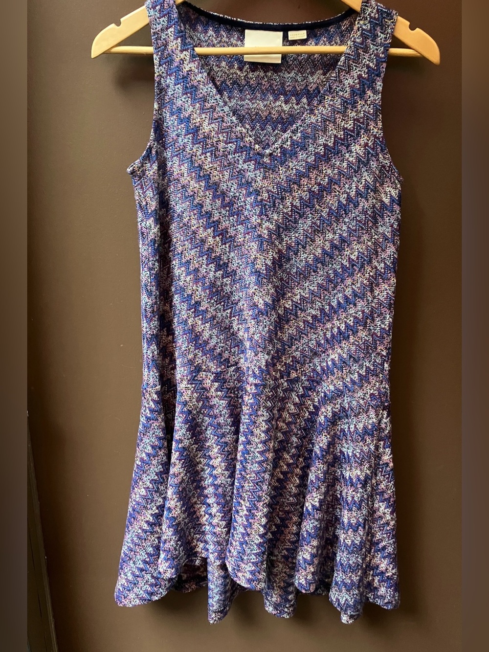 Anthropology Drop Waist Dress xs Maeve metallic knit multi color